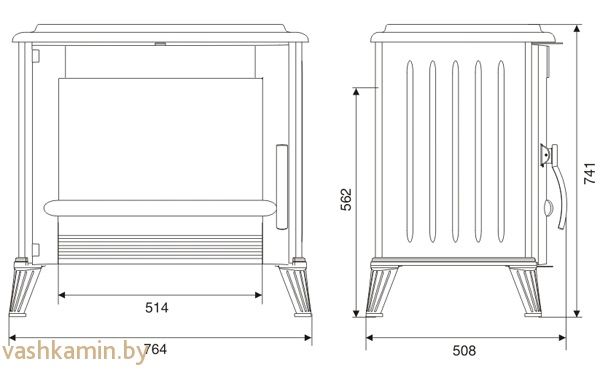 Печь-камин Modena Antracite Invicta