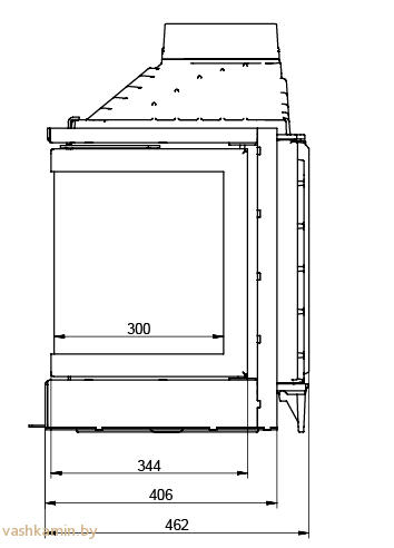 KFD ECO MAX 3F Basic с шибером каминная топка трехсторонняя