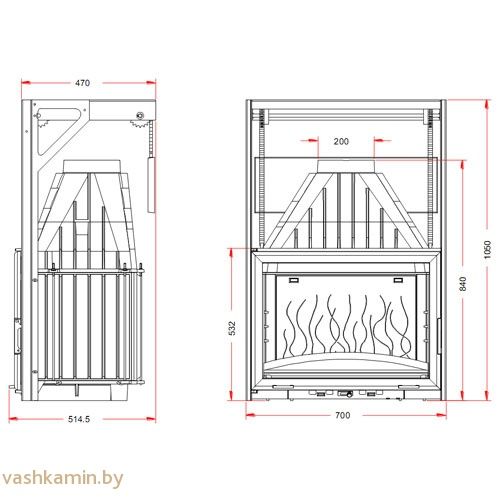 Каминная топка 700 Grande Vision DO