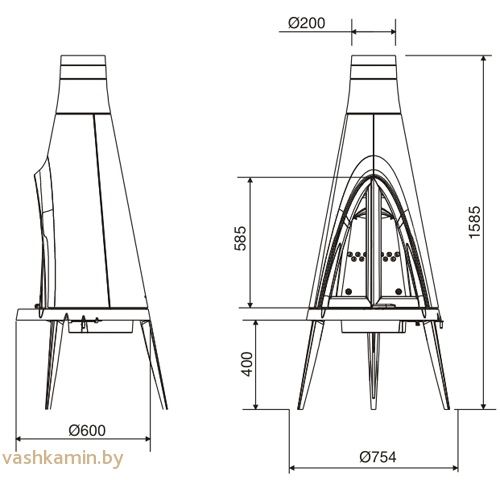 Печь камин Tipi Invicta