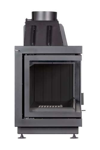 Каминная топка Экокамин АЛЬФА 700 LB два стекла левая черный/белый шамот