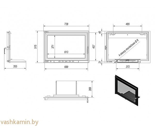 Дверка каминная чугунная OLIWIA