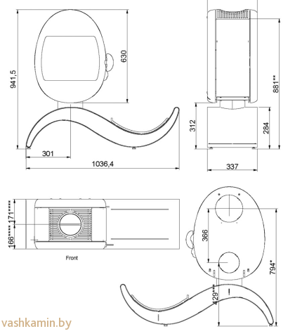 Печь-камин Scan 66-5 S-Shape BP
