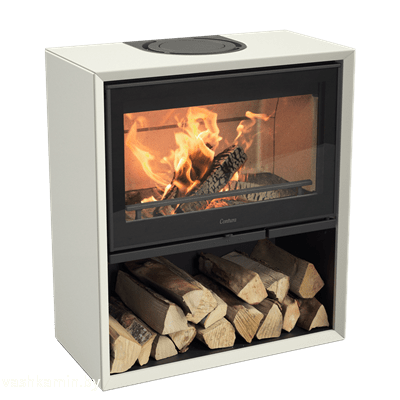 Contura 310G белая стеклянная дверь