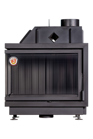 Каминная топка Экокамин Альфа 800 R/L два стекла правая/левая белый/черный шамот