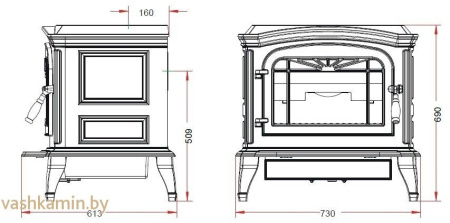 Печь-камин Bradford Эмаль Invicta