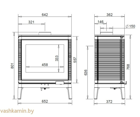 Печь-камин Kazan G.A. Invicta