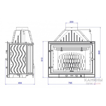 Каминная топка 800 Primo