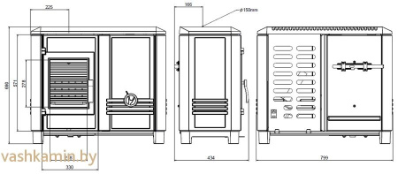 Печь камин на пеллетах  Carolo Mix Invicta