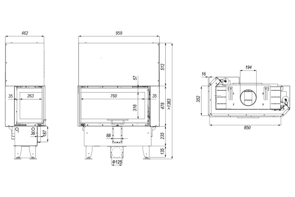 DEFRO HOME INTRA ME BL/BP SLIM G угловая каминная топка