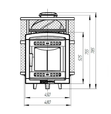 Банная печь ProMetall Атмосфера М сетка