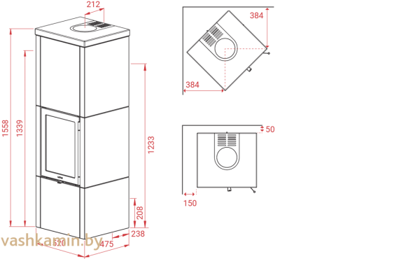 Печь-камин Lotus QM40 Soapstone