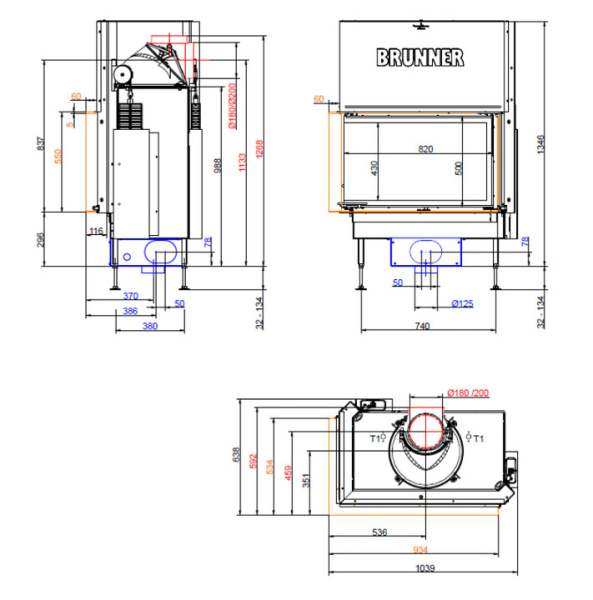 BKH ESK 50-82-42 STL Brunner каминная топка Green