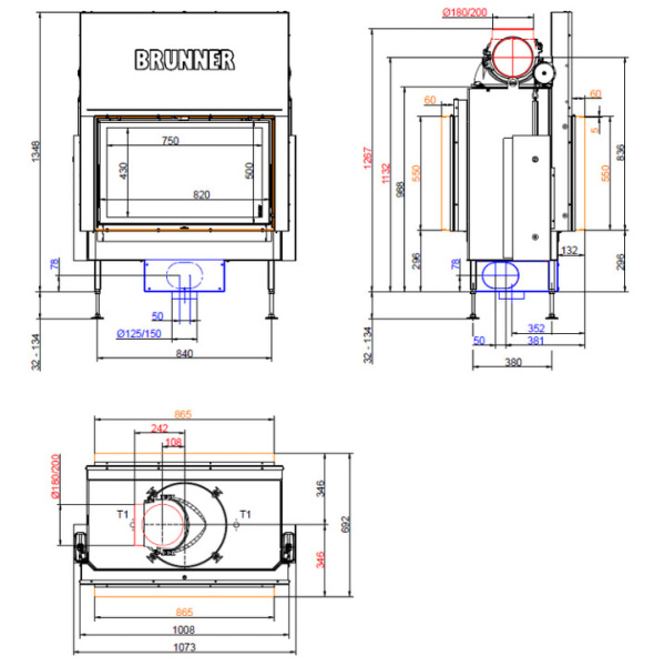 BKH tunnel 50-82 ST-KT Brunner каминная топка Green