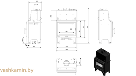 AQUARIO/M/8/PW/W Каминная топка с водяным контуром