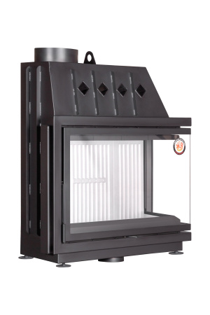 Каминная топка Экокамин Альфа 1000 R/L два стекла правая/левая белый/черный шамот