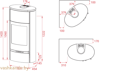 Печь-камин Lotus Jubilee 35 M Indian Night c нижней дверцей