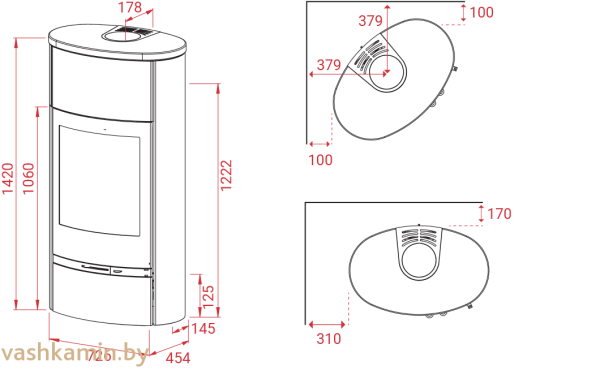 Печь-камин Lotus Jubilee 35 M Indian Night c нижней дверцей
