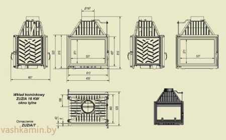 ZUZIA/T 16 Каминная топка Kratki