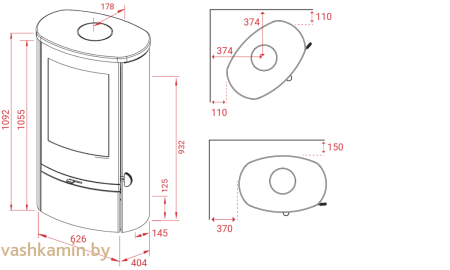 Печь-камин Lotus Jubilee 25 в стеатите