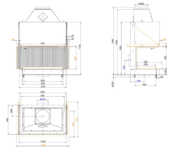Urfeuer Panorama 50/44/88/44каминная топка