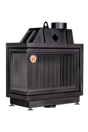 Каминная топка Экокамин Альфа 800 R/L два стекла правая/левая белый/черный шамот