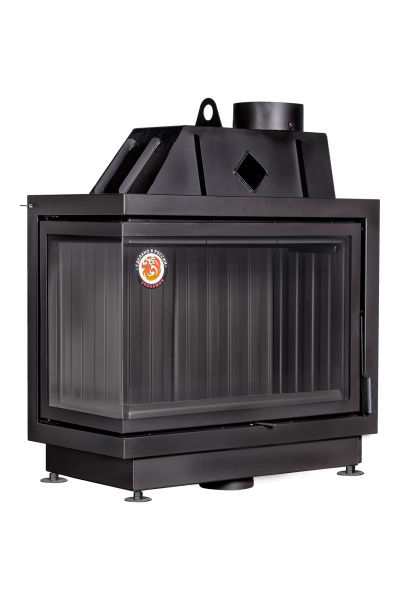 Каминная топка Экокамин Альфа 800 R/L два стекла правая/левая белый/черный шамот