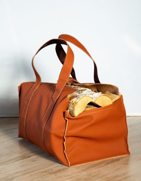 Сумка для дров из экокожи ‘Ottawa’, медно-рыжий