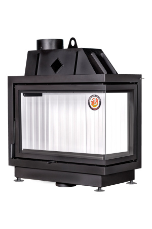 Каминная топка Экокамин Альфа 800 R/L два стекла правая/левая белый/черный шамот