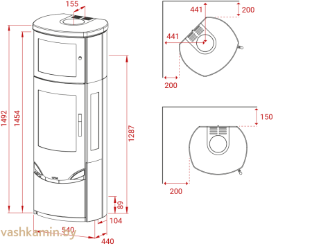 Печь-камин Lotus Prio 7M G в стеатите