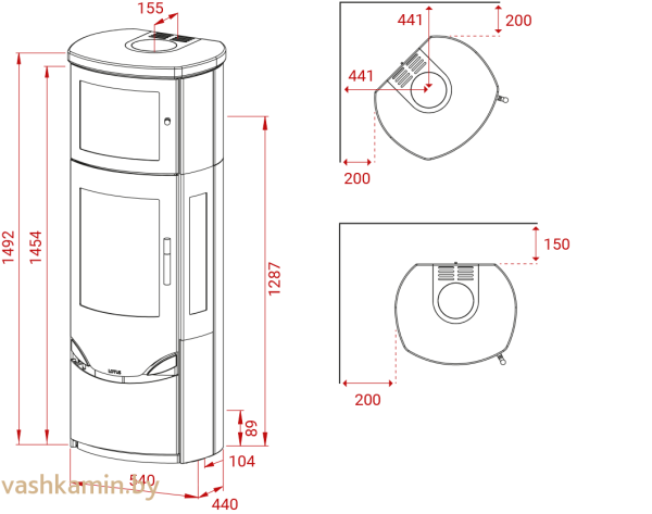Печь-камин Lotus Prio 7M в стеатите