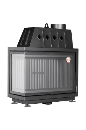 Каминная топка Экокамин Альфа 1000 R/L два стекла правая/левая белый/черный шамот