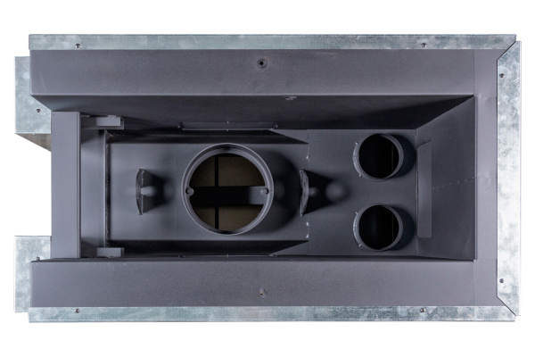 Топка ДЕЛЬТА 900PВ три стекла принтинг черный шамот подовое горение