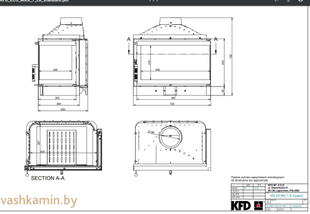KFD ECO MAX 7 R standard (правая) с шибером Угловая каминная топка