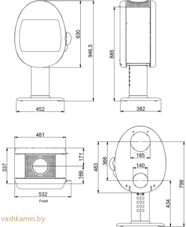 Scan 66-2 Pedestal GWH печь-камин