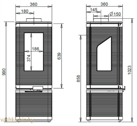 Печь камин Iwaki on Base Invicta