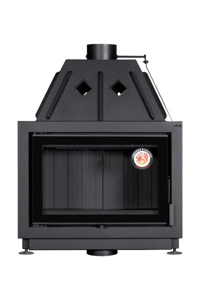 Каминная топка Экокамин Альфа 700-150 B принтинг черный/белый шамот