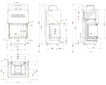 BKH PK 45-35-60-35 Brunner каминная топка Green