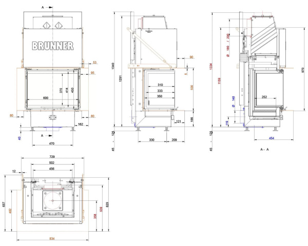 BKH PK 45-35-60-35 Brunner каминная топка Green
