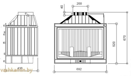 Каминная топка Promo 700 без шибера