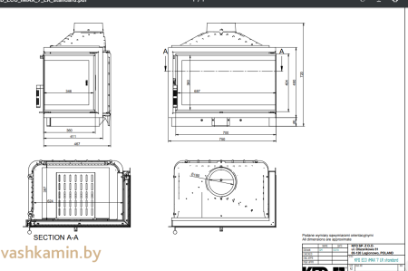 KFD ECO iMAX 7 L standard (левая) с шибером Угловая каминная топка