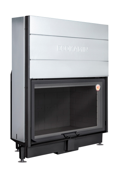 Топка ВЕГА 1000 подовое горение принтинг черный шамот футеровка под кирпич