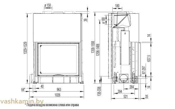 Austroflamm 80x64 S 2.0 Каминная топка