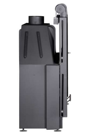 Каминная топка Экокамин АЛЬФА 700 KВ с контргрузом черный/белый шамот