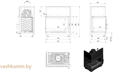 OLIWIA/L/BS 18 Угловая каминная топка Kratki