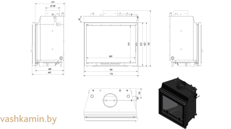 FELIX/PW/14/W/DECO каминная топка с водяным контуром