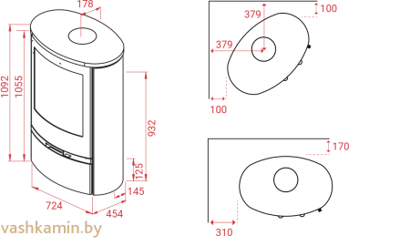 Печь-камин Lotus Jubilee 35 с нижней дверцей