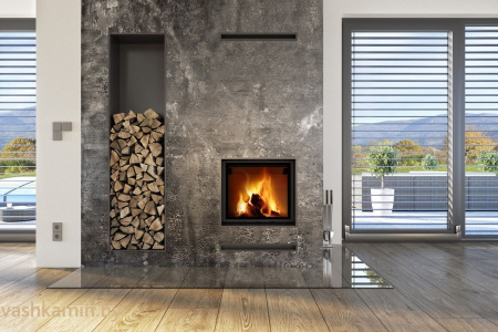 IMPRESSION 2G 55.60.01- каминная топка с белым шамотом и двойным остеклением