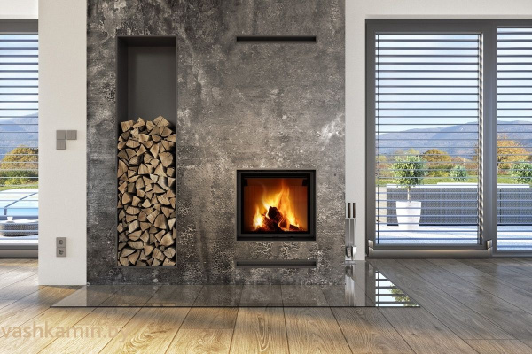 IMPRESSION 2G 42.60.01- каминная топка с белым шамотом и двойным остеклением