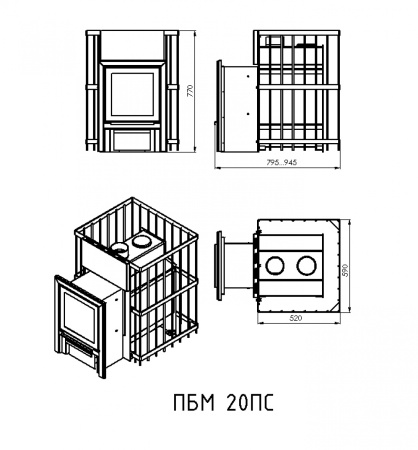 Печь банная “ПБМ 20 (в модификации с вермикулитом)”